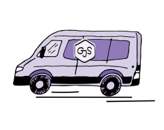 GJS Van and logo